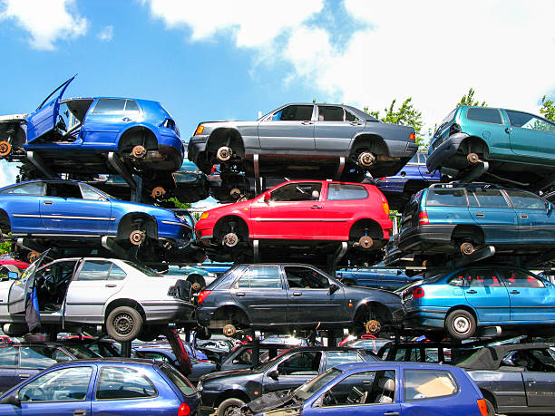 Old non-running car in driveway